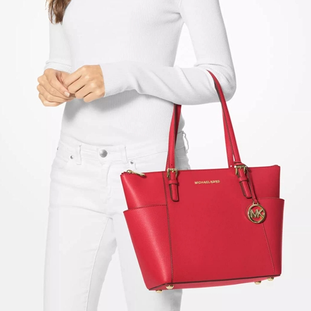 Michael kors jet set item east west top zip tote